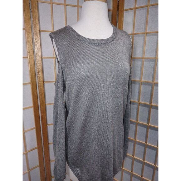 Soho St. Med Silver Cold Shoulder Sweater - Picture 7 of 13
